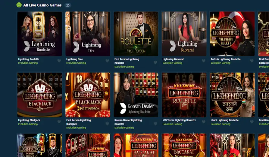 Betovix Casino lightning games Landscape screenshot image #1 for Betovix