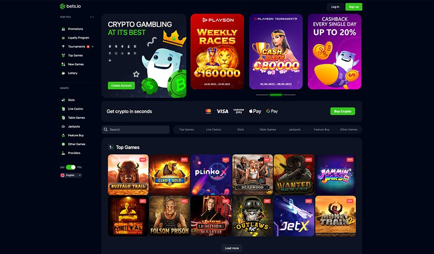Main screenshot image for Bets.io Casino