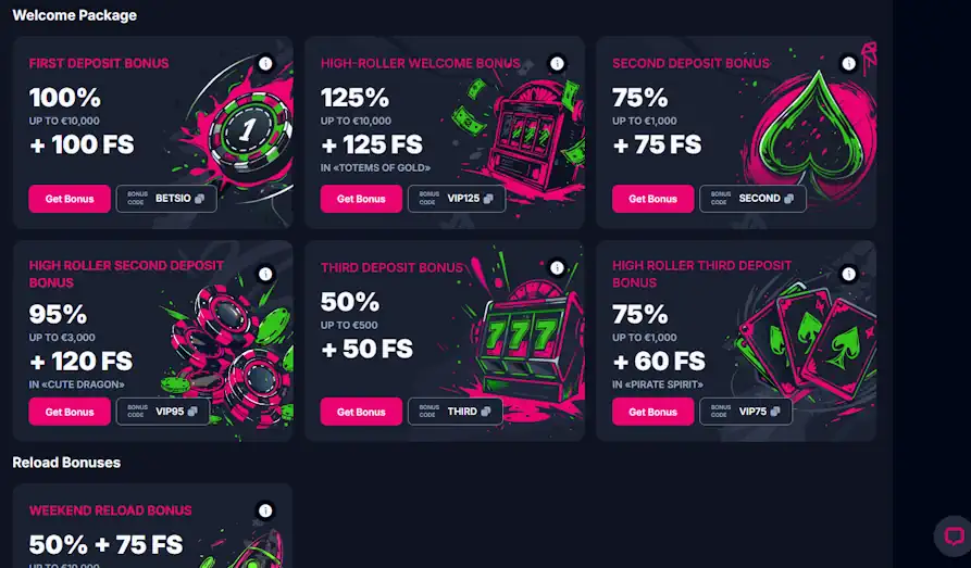 Betsio Casino promos Landscape screenshot image #1 for Betsio Casino