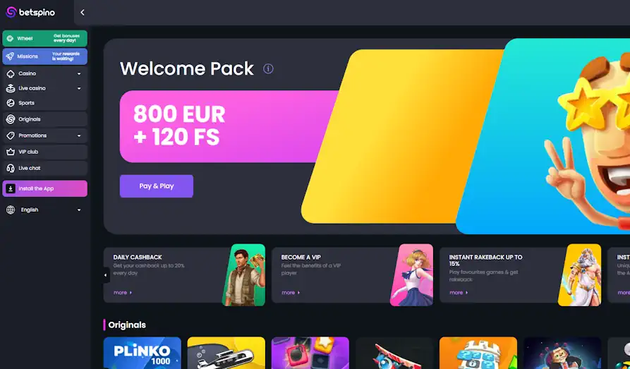 Main screenshot image for Bet Spino