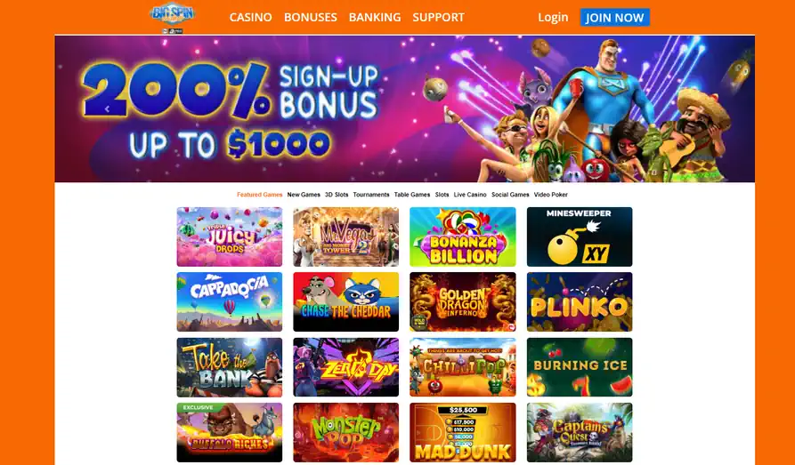 Screenshot image #1 for Big Spin Casino