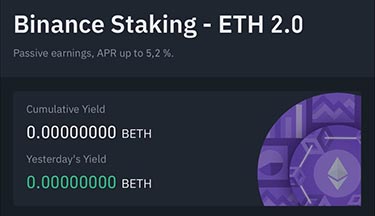 Binance Staking with ETH