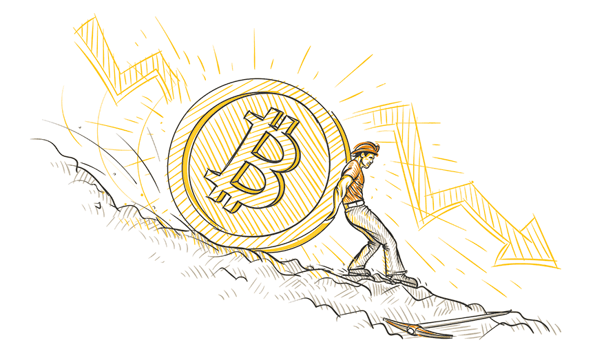 Bitcoin falling hill