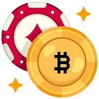 Bitcoin and roulette chip graphic