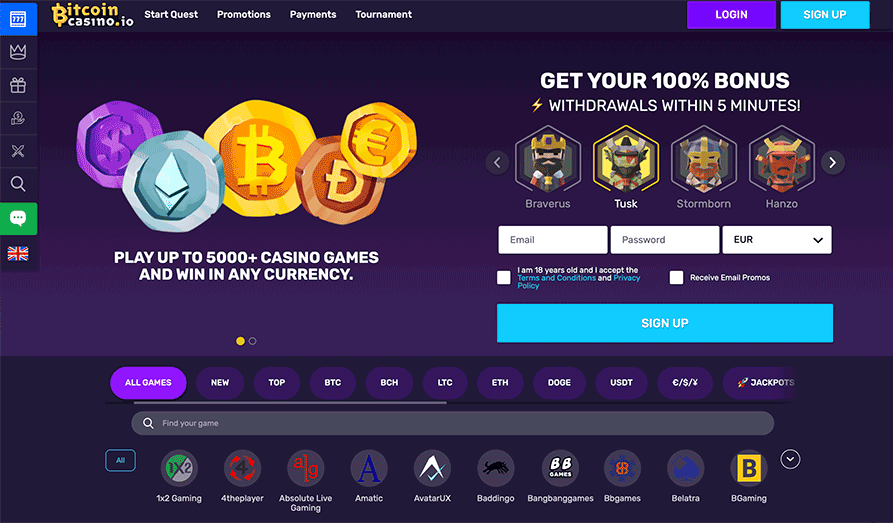 Screenshot image #1 for Bitcoin Casino IO
