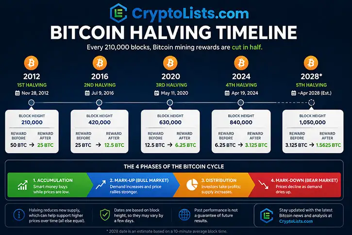 bitcoin-halving-timeline-cryptolists - CryptoLists.com Bitcoin halving timeline CryptoLists