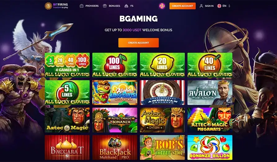 Landscape screenshot image #1 for Bitfiring Casino