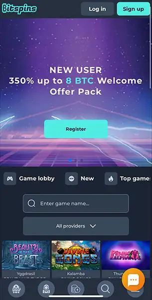 Mobile Screenshot image #1 for Bitspins Casino