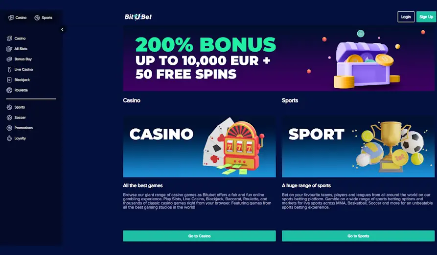 Main screenshot image for Bitubet Casino