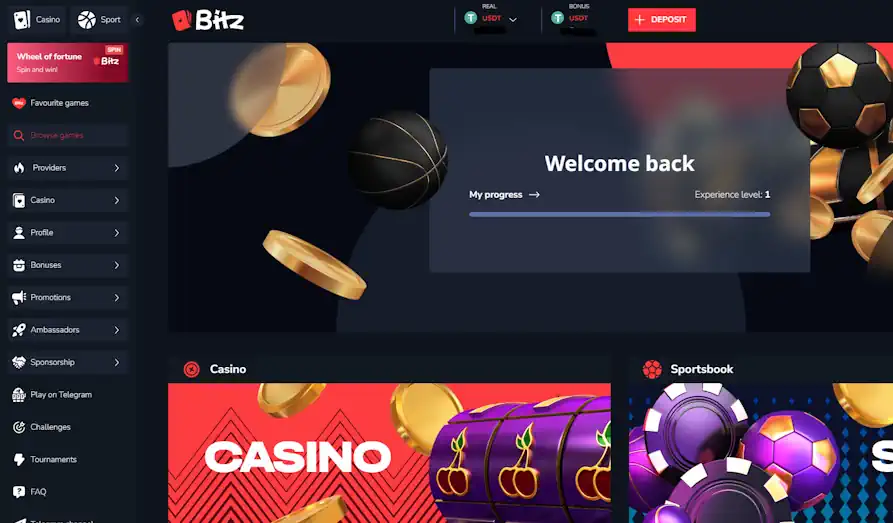 Main screenshot image for Bitz Casino