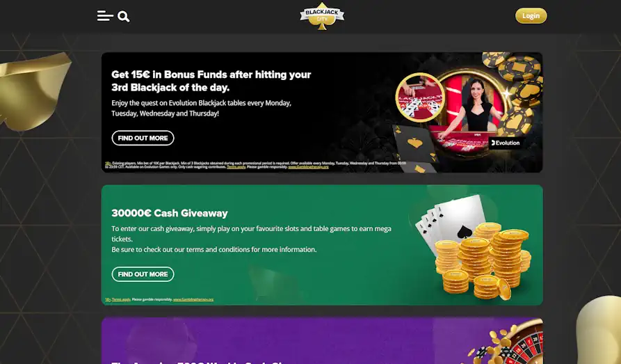 Blackjack City promo Landscape screenshot image #1 for Blackjack City Casino