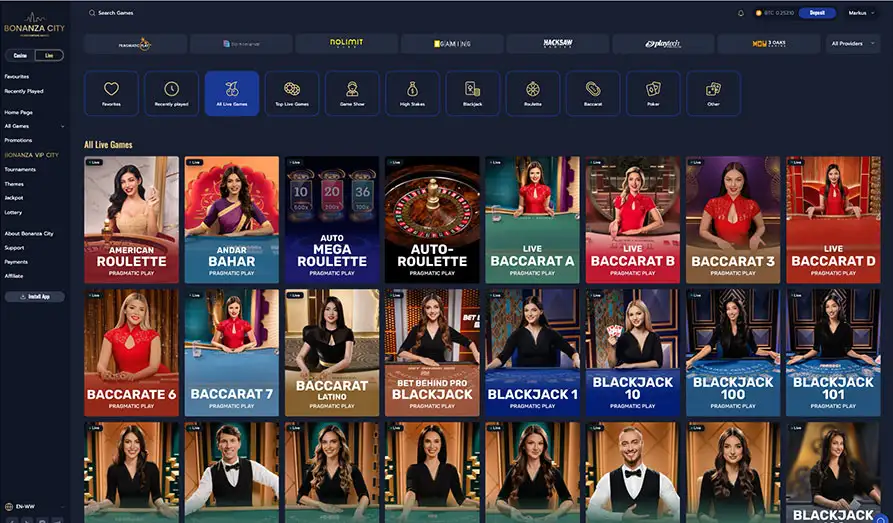 Bonanza City Live Casino Range Landscape screenshot image #1 for Bonanza City Casino