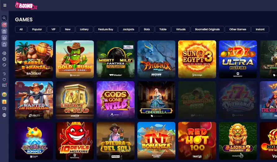 Booms Bet slot games Landscape screenshot image #1 for Booms Bet Casino