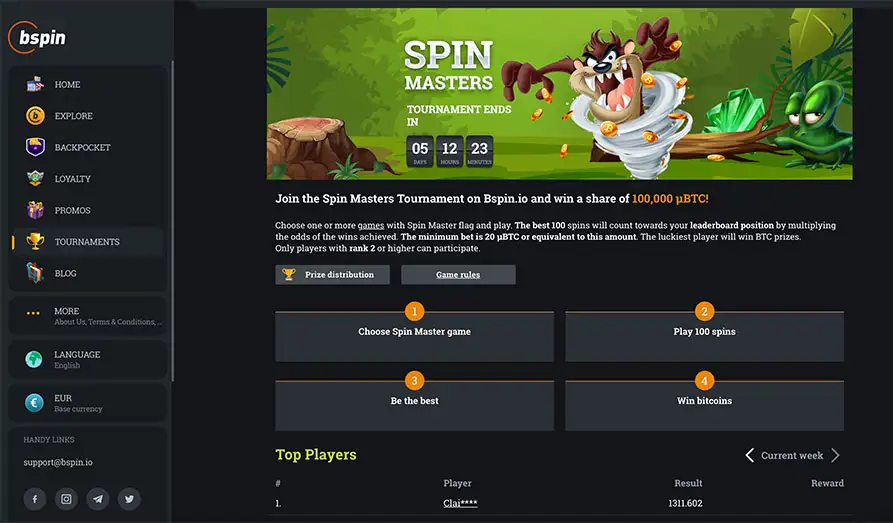 Screenshot image #3 for Bspin Casino