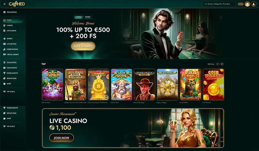 Main screenshot image for Cashed Casino