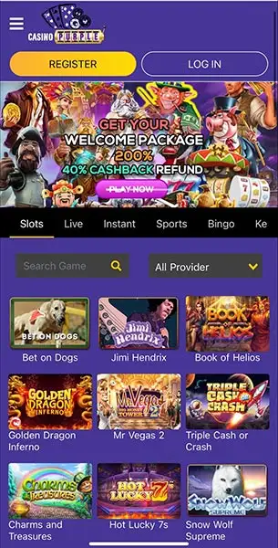 Mobile Screenshot image #1 for Casino Purple