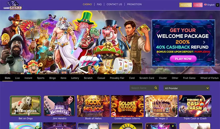 Main screenshot image for Casino Purple