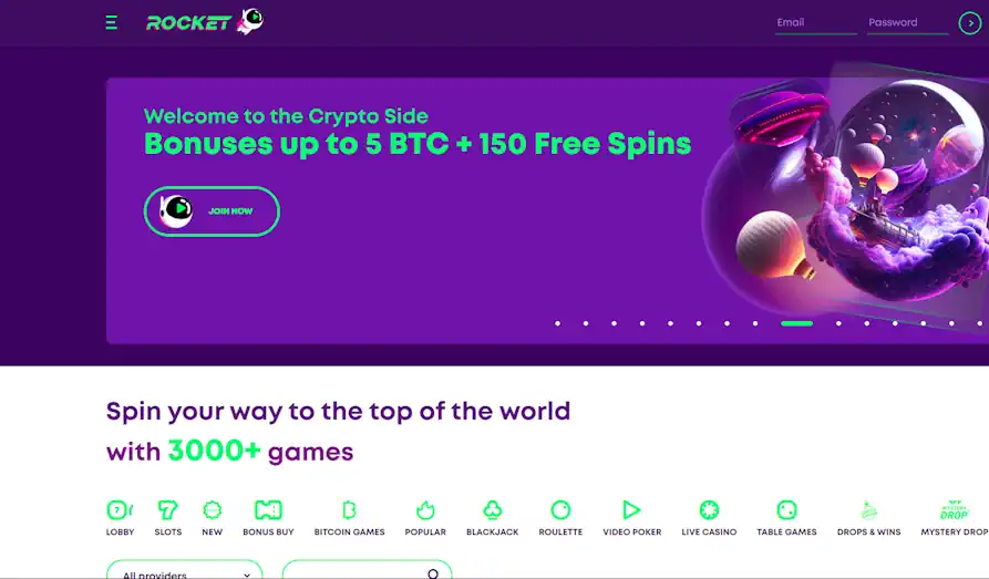 Main screenshot image for Casino Rocket