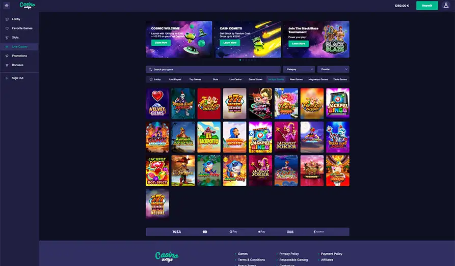 Casino Ways Jackpot Games Landscape screenshot image #1 for Casino Ways