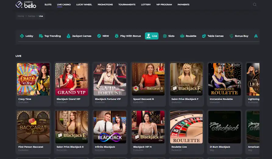 Landscape screenshot image #1 for Casino Bello