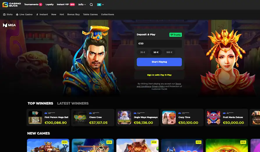 Main screenshot image for Casino Buck