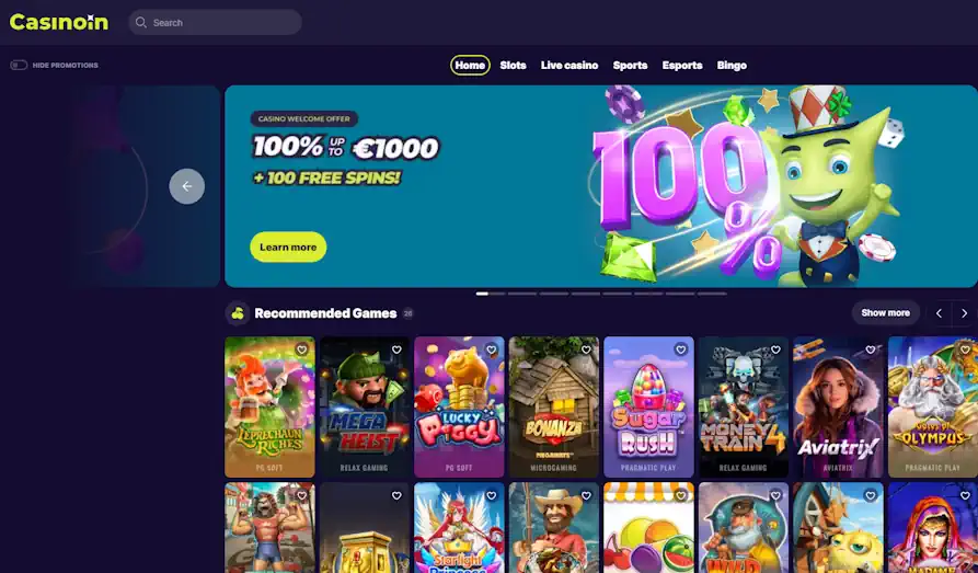 Main screenshot image for Casinoin