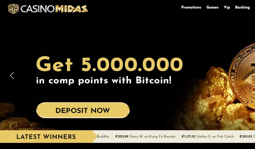 Casino Midas welcome page Landscape screenshot image #1 for Casino Midas