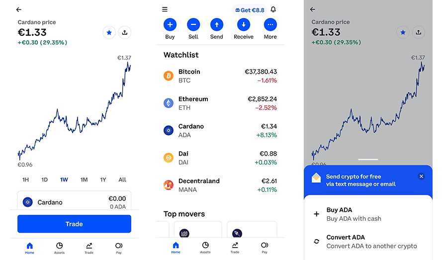 Screenshot from Coinbase App