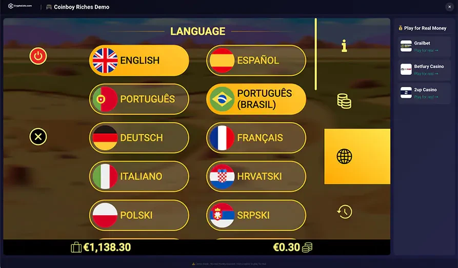 Over 20 language options available