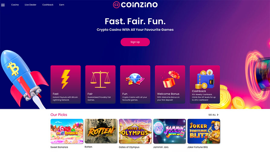 Screenshot image #1 for Coinzino Casino