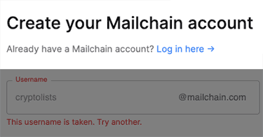 Create mail chain account