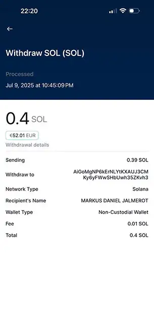 Your Sending Wallet