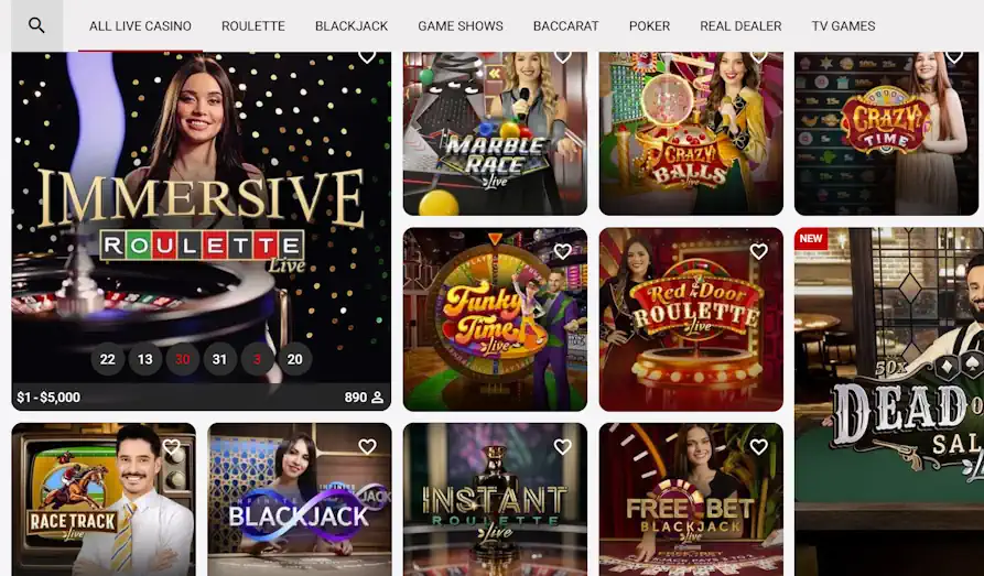 Dachbet Casino live games Landscape screenshot image #1 for Dach Bet