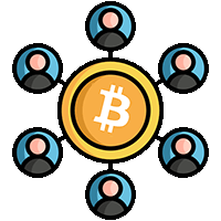 Bitcoin decentralized animated icon