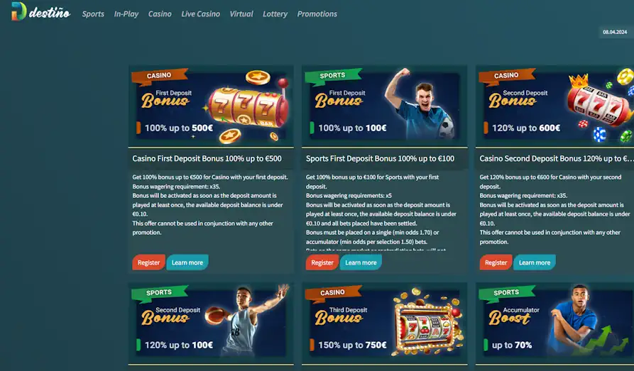 Destino Bet promotions Landscape screenshot image #1 for Destino Bet
