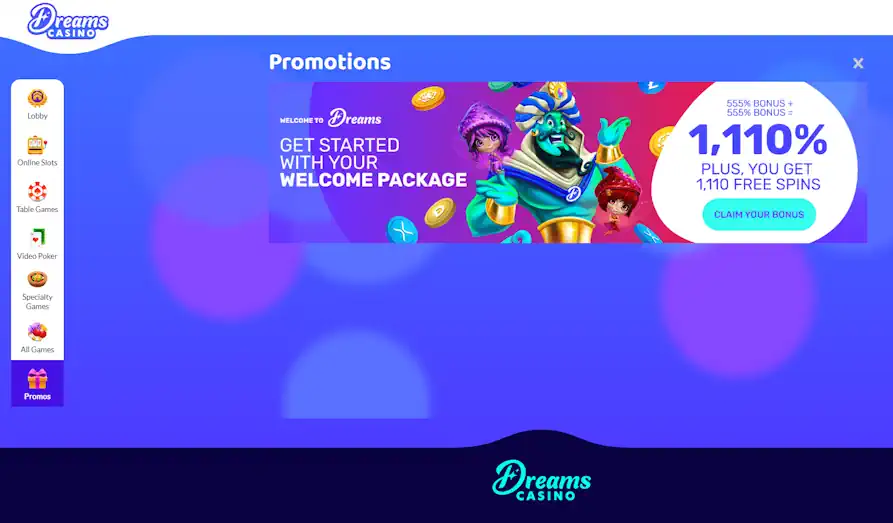 Landscape screenshot image #1 for Dreams Casino