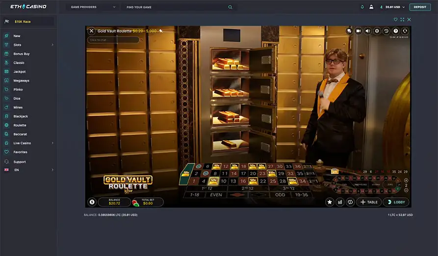 ETH Casino Gold Vault Game - No Win Screenshot image #2 for ETH Casino