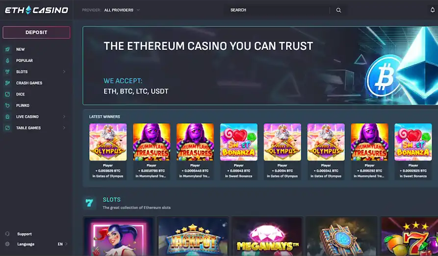 Screenshot image #1 for ETH Casino