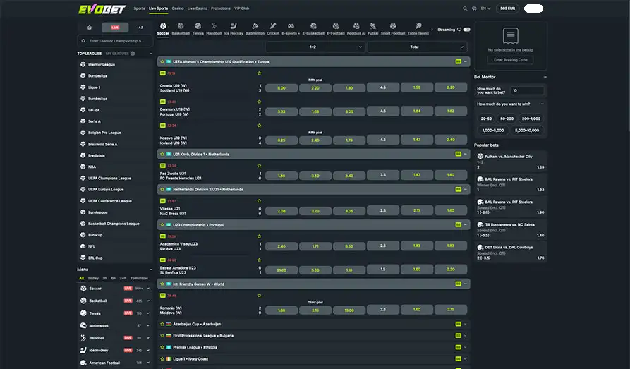 Evobet Sportsbetting Landscape screenshot image #1 for Evo Bet Casino
