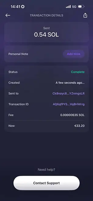 Your Sending Wallet