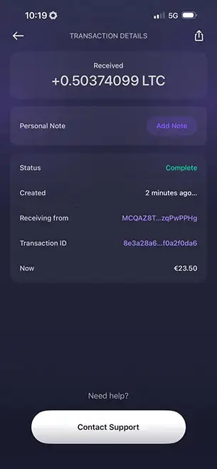 Your Withdrawal Received