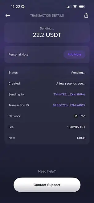 Your Sending Wallet