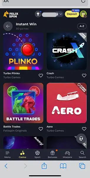 Felix Spin mobile screenshot #4 Mobile Screenshot image #4 for Felix Spin