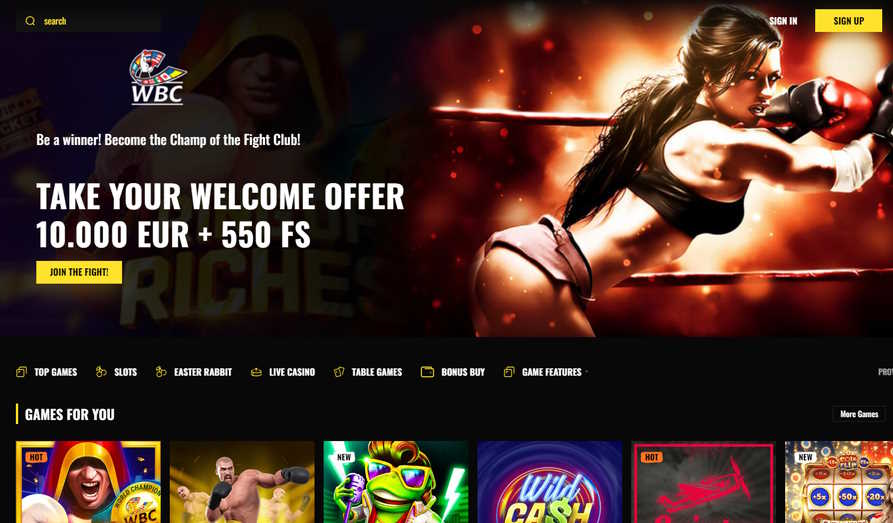 Screenshot image #1 for Fight Club Casino