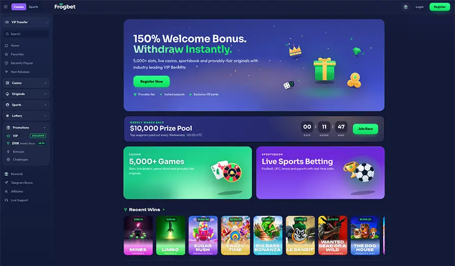 Main screenshot image for Frog Bet