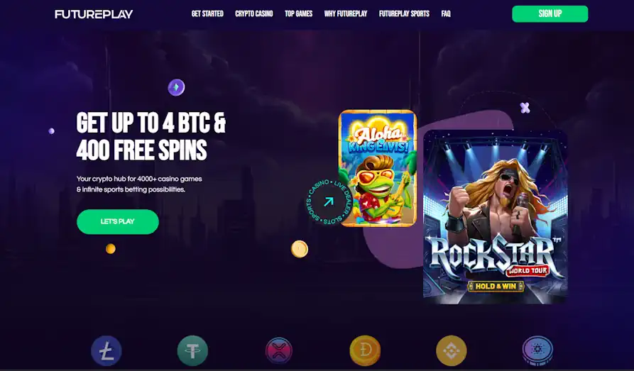 Future Play Casino landing page Landscape screenshot image #1 for Future Play