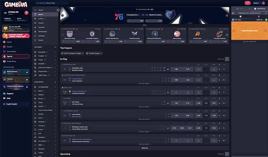 Gambiva Sportsbetting Landscape screenshot image #1 for Gambiva Casino