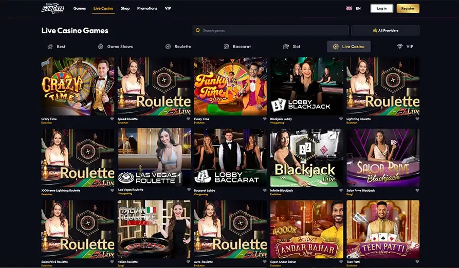 Gangsta Casino live games Landscape screenshot image #1 for Gangsta Casino