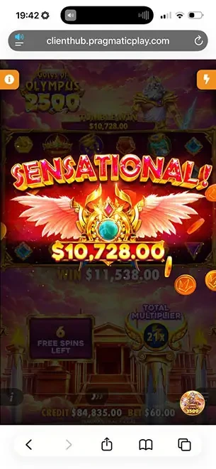 Gates of Olympus 2500 mobile screenshot #3