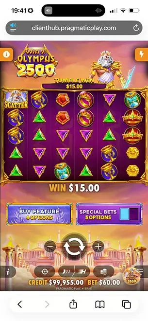 Gates of Olympus 2500 mobile screenshot #2